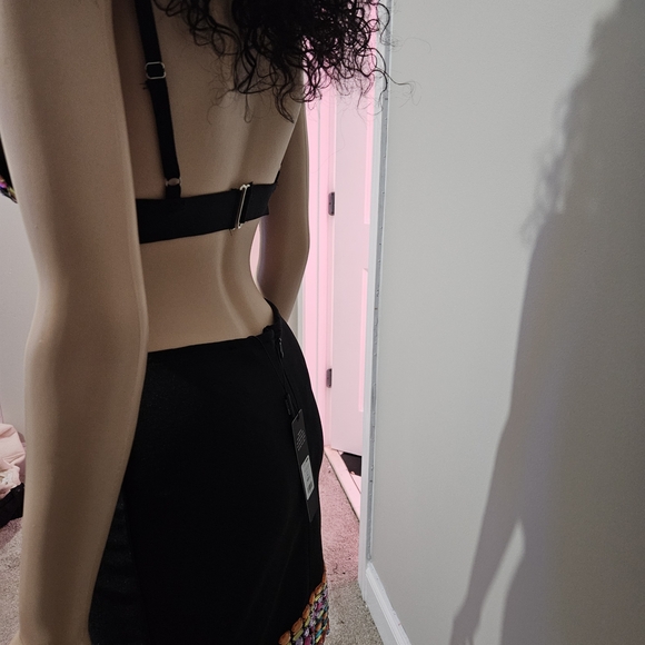 Multicolor Beaded Black Dress - Picture 5 of 8